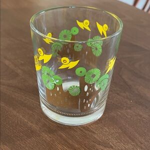 Set of Three Vintage Juice Glasses with Yellow Ducks
